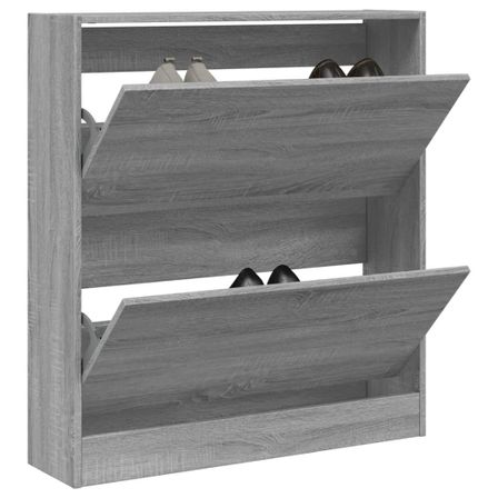 Armoire à chaussures sonoma gris 80x21x87,5cm bois d'ingénierie