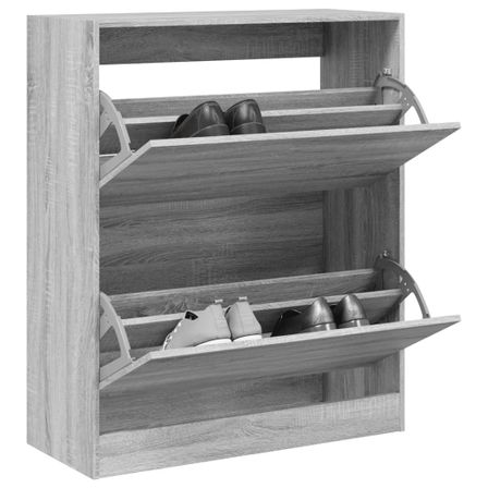 Armoire à chaussures sonoma gris 80x34x96,5cm bois d'ingénierie
