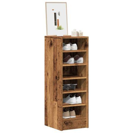 Armoire à chaussures vieux bois 32x35x92 cm bois d'ingénierie