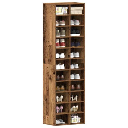 Armoire à chaussures vieux bois 54x34x183 cm bois ingénierie