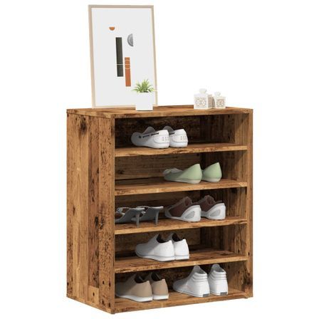 Armoire à chaussures vieux bois 60x35x70 cm bois d'ingénierie