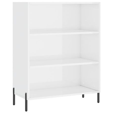 Armoire à étagères blanc brillant 69,5x32,5x90 cm