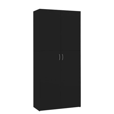 Armoire à étagères Noir 80 x 35,5 x 180 cm