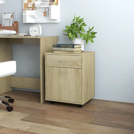 Armoire à roulettes Chêne sonoma 45x38x54 cm Bois d’ingénierie