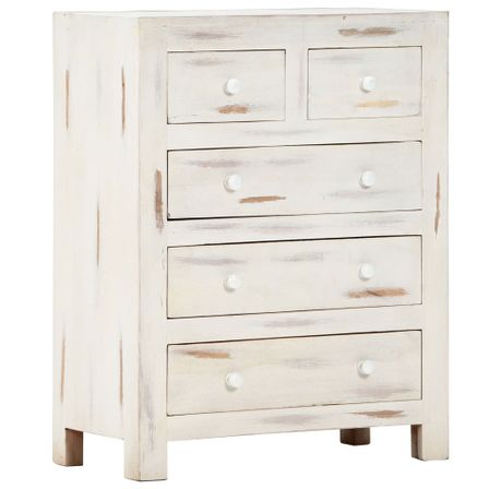 Armoire à tiroirs Blanc 58 x 30 x 75 cm Bois d'acacia massif