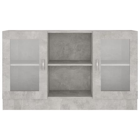 Armoire à vitrine Gris béton 120x30,5x70 cm