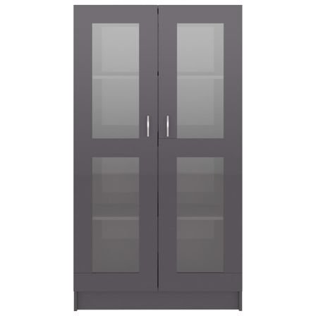 Armoire à vitrine Gris brillant 82,5x30,5x150 cm