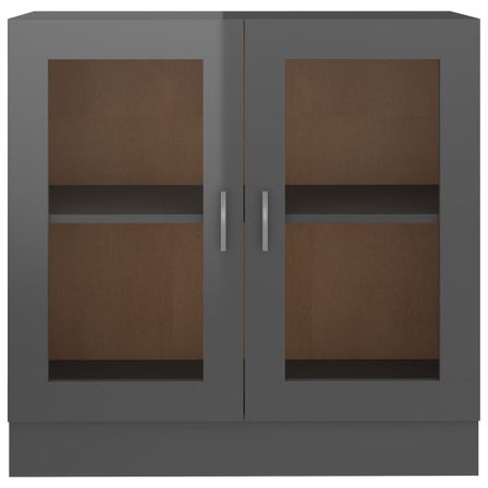 Armoire à vitrine Gris brillant 82,5x30,5x80 cm