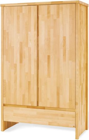 Armoire bébé 2 portes 1 tiroir hêtre massif clair Fagus