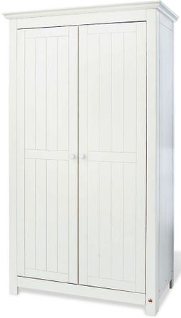 Armoire bébé 2 portes pin massif blanc Nina