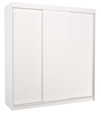 Armoire chambre adulte blanche 3 portes coulissantes Kamia 200 cm