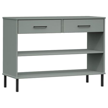 Armoire console avec pieds en métal Gris Bois pin massif OSLO