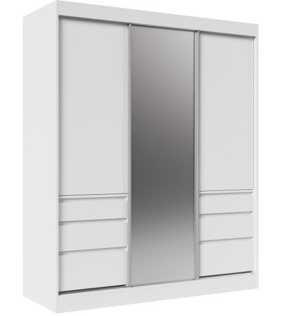 Armoire coulissante 3 portes KEDAR 180 cm avec miroir – Design moderne et rangements intelligents