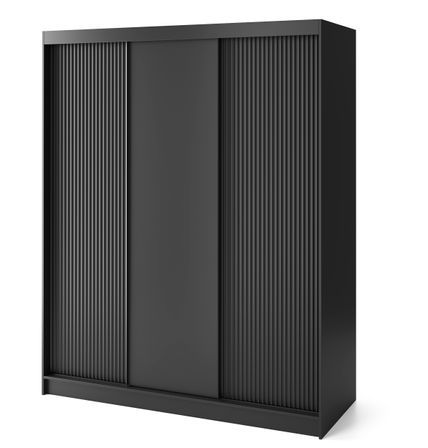 Armoire coulissante GAMA – Élégance noire & fonctionnalité contemporaine
