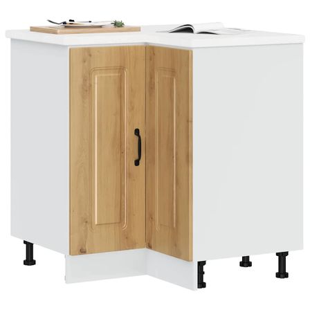 Armoire d'angle de cuisine Kalmar chêne artisanal