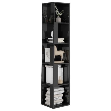 Armoire d'angle Gris brillant 33x33x164,5 cm