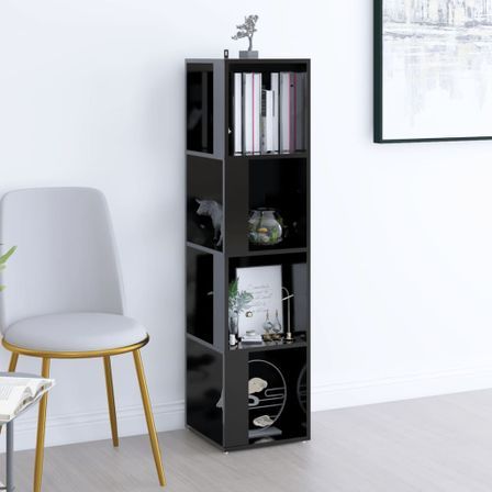 Armoire d'angle Noir 33x33x132 cm
