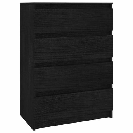 Armoire d'appoint Noir 60x36x84 cm Bois de pin massif