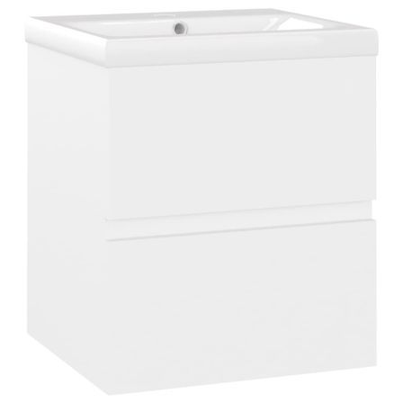 Armoire d'évier avec lavabo intégré 41 cm Blanc