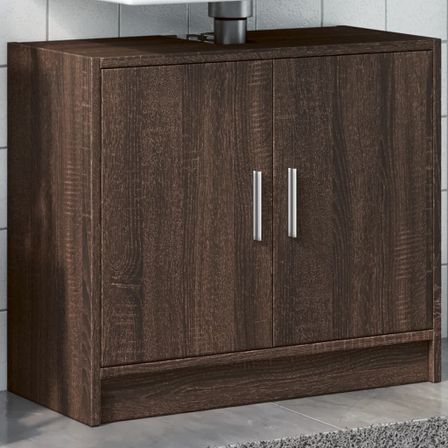 Armoire d'évier chêne marron 63x29x55 cm bois d'ingénierie