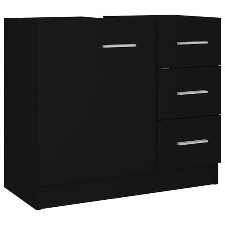 Armoire d'évier Noir 63x30x54 cm
