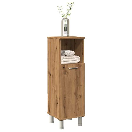 Armoire de bain chêne artisanal 30x30x95 cm bois d'ingénierie