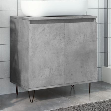 Armoire de bain gris béton 58x33x60 cm bois d'ingénierie