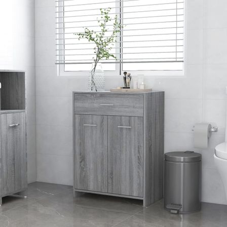 Armoire de bain Sonoma gris 60x33x80 cm Bois d'ingénierie