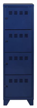 Armoire de bureau 4 portes métal bleu nuit nacré Ebano