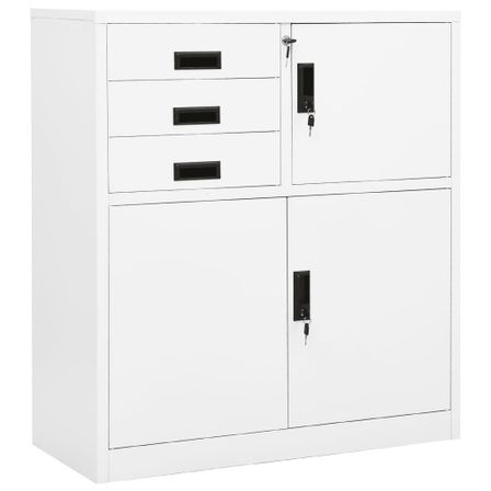 Armoire de bureau Blanc 90x40x102 cm Acier 2