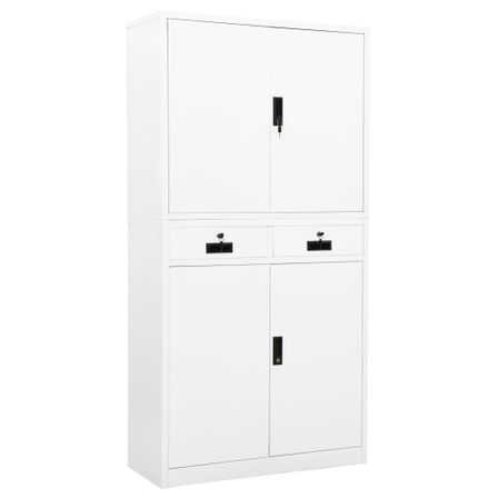 Armoire de bureau Blanc 90x40x180 cm Acier 2