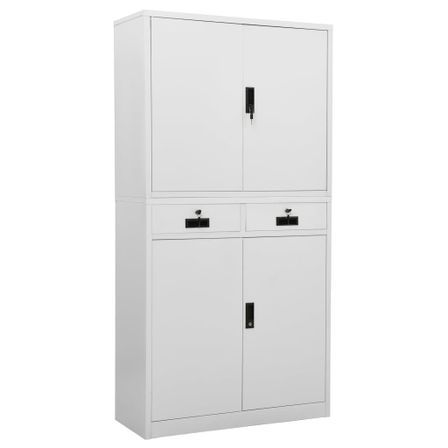 Armoire de bureau Gris clair 90x40x180 cm Acier