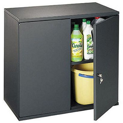 Armoire de bureau métallique anthracite Briko - Avec serrure à clé