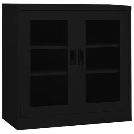 Armoire de bureau Noir 90x40x90 cm Acier