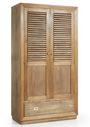 Armoire de chambre en bois massif naturel MAZARI