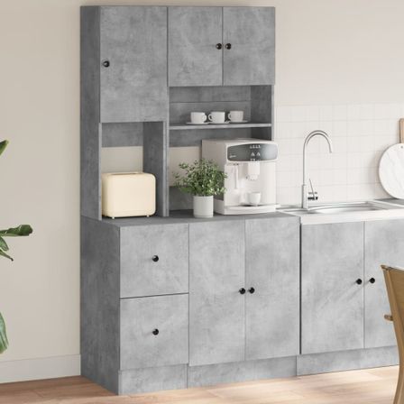 Armoire de cuisine gris béton 95x50x180 cm bois d'ingénierie