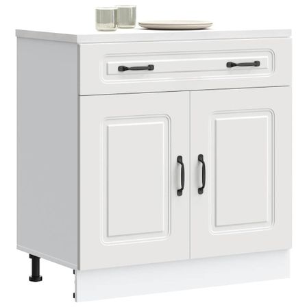 Armoire de cuisine Kalmar blanc bois d'ingénierie