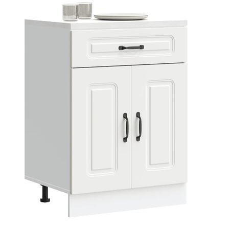 Armoire de cuisine Kalmar blanc bois d'ingénierie