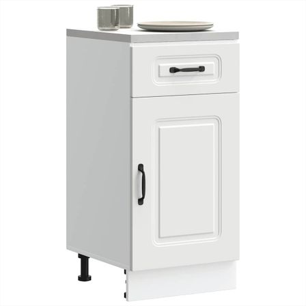 Armoire de cuisine Kalmar blanc bois d'ingénierie