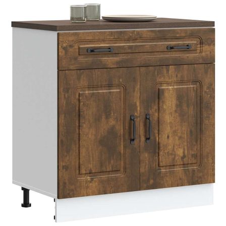 Armoire de cuisine Kalmar chêne fumé bois d'ingénierie