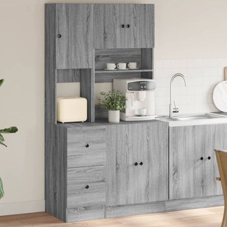 Armoire de cuisine sonoma gris 95x50x180 cm bois d’ingénierie