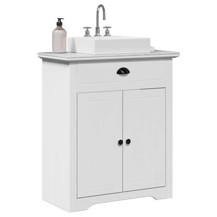 Armoire de lavabo de salle de bain BODO blanc 70x35x80 cm