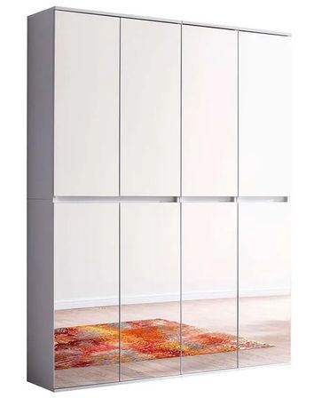 Armoire de rangement 8 portes avec miroir Cartel 148 cm