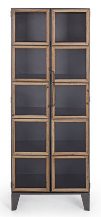 Armoire de rangement acier et verre 2 portes Bony L 58 cm