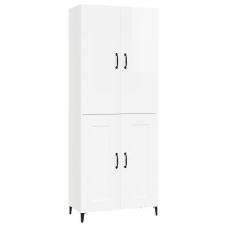 Armoire de rangement Blanc brillant 2 blocs 70x34x180 cm