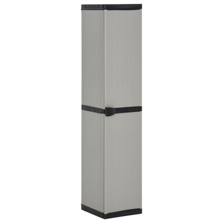 Armoire de rangement de jardin 3 étagères Gris/noir 34x40x168cm