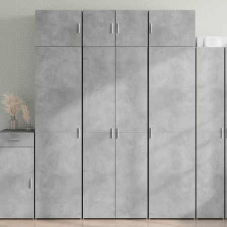 Armoire de rangement gris béton 70x42,5x225cm bois d'ingénierie