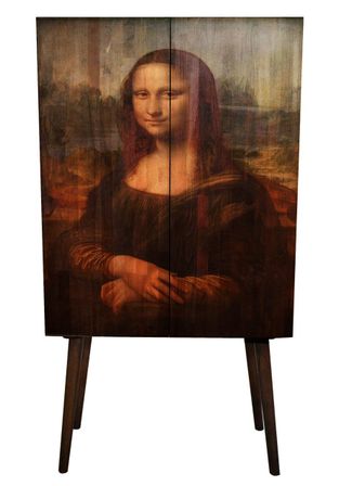 Armoire de rangement sur pieds 100% bois d'épicéa Lisa 100 cm