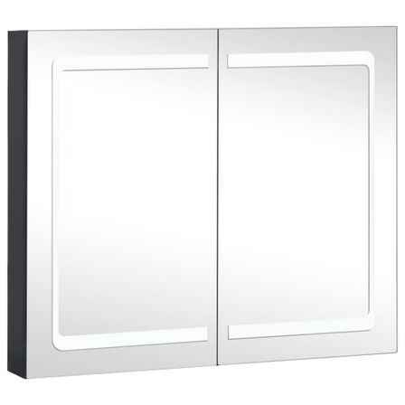 Armoire de salle de bain à miroir à LED 80x12,2x68 cm