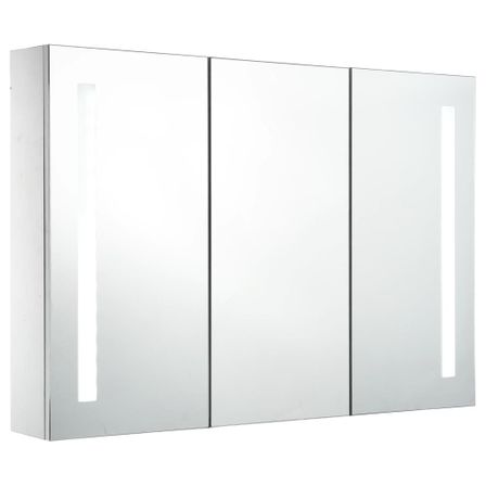 Armoire de salle de bain à miroir LED 89x14x62 cm